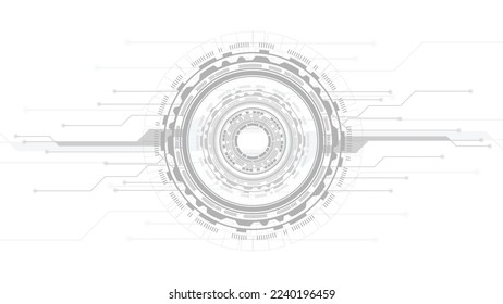 Grey white Abstract technology backgroun., Technology elements Hi-tech communication concept.