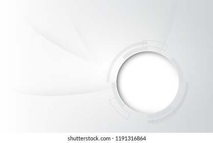  Grey white Abstract technology background with various technology elements Hi-tech communication concept innovation background Circle empty space for your text
