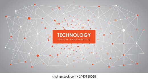Grey white Abstract technology background with various technology elements Hi-tech communication concept innovation background