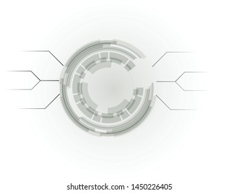 Grey white Abstract technology background with various technology elements Hi-tech communication concept innovation background 