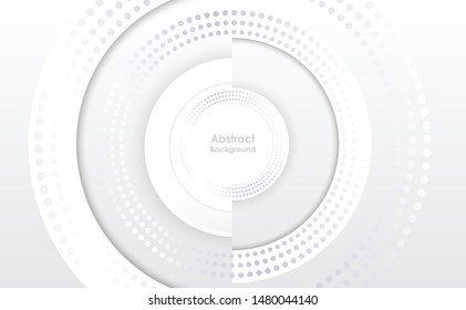 Grey white Abstract technology background with various technology elements Hi-tech communication concept innovation background Circle empty space for your text