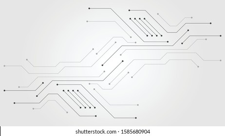  Grey white Abstract technology background with various technology elements Hi-tech communication concept innovation background Circle empty space for your text
