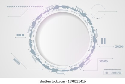 Grey white Abstract technology background with various technology elements Hi-tech communication concept. Vector illustration