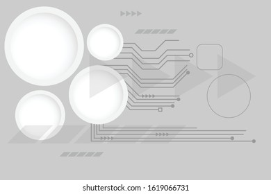 Grey white Abstract technology background with various technology elements Hi-tech communication concept innovation background 