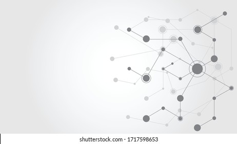 Grey white Abstract technology background, science and technology digital line white background