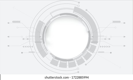 Grey white Abstract technology background, business graphic ,Hi-tech communication concept innovation background,science and technology digital line white background,Circle empty space for your text