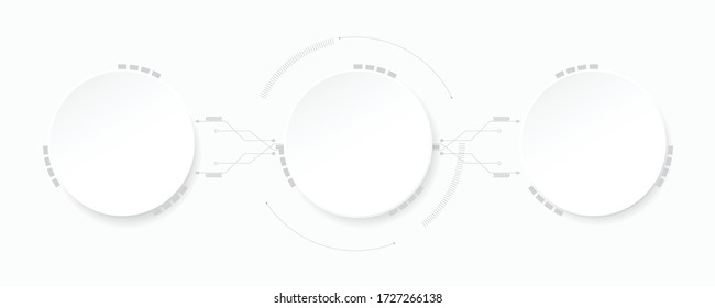 Grey white Abstract technology background, business graphic ,Hi-tech communication concept innovation background,science and technology digital line white background,Circle empty space for your text