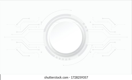 Grey white Abstract technology background, business graphic ,Hi-tech communication concept innovation background,science and technology digital line white background,Circle empty space for your text