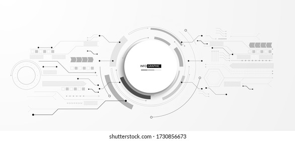 Grey and white Abstract technology background 