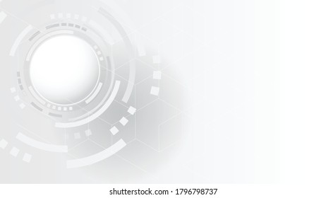 Grey white Abstract technology background, business graphic ,Hi-tech communication concept innovation background,science and technology digital line white background