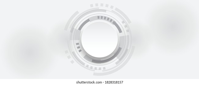 Grey white Abstract technology background, business graphic ,Hi-tech communication concept innovation background,science and technology digital line white background,Circle empty space for your text