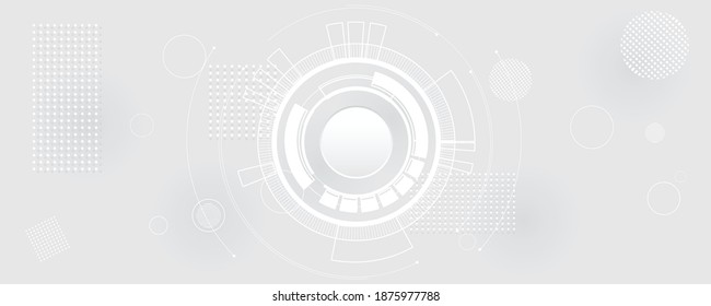 Grey white Abstract technology background, business graphic ,Hi-tech communication concept innovation background,science and technology digital line white background