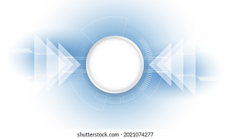 Grey white Abstract technology background with various technology elements Hi-tech communication concept innovation background Circle empty space for your text
