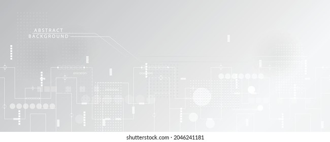 Grey white Abstract technology background, Hi tech digital connect, communication, high technology concept, science background