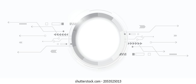 Grey white Abstract technology background, Hi tech digital connect, communication, high technology concept, science, technology background