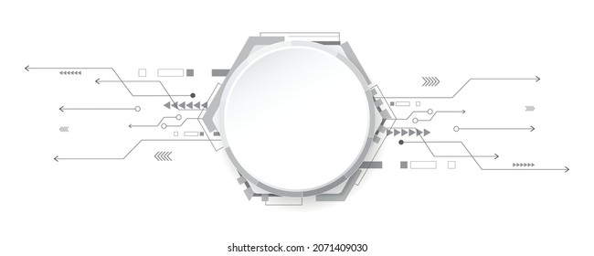 Fondo de tecnología Gray white Resumen, Hi tech digital connect, comunicación, concepto de alta tecnología, antecedentes científicos