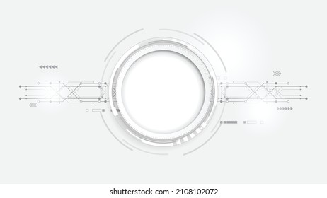 Fondo de tecnología Gray white Resumen, Hi tech digital connect, comunicación, concepto de alta tecnología, ciencia, tecnología de fondo