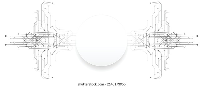 Fondo de tecnología Gray white Resumen, Hi tech digital connect, comunicación, concepto de alta tecnología, ciencia, tecnología de fondo