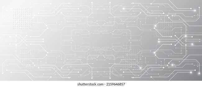 Grey white Abstract technology background, Hi tech digital connect, communication, high technology concept, science, technology background