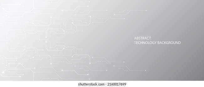 Grey white Abstract technology background, Hi tech digital connect, communication, high technology concept