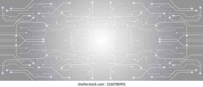 Grey white Abstract technology background, Hi tech digital connect, communication, high technology concept, science background