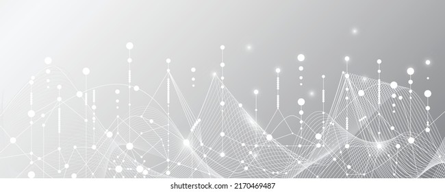 Grey white Abstract technology background, Hi tech digital connect