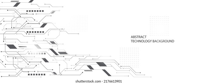 Grey white Abstract technology background, Hi tech digital connect, communication, high technology concept, science, technology background