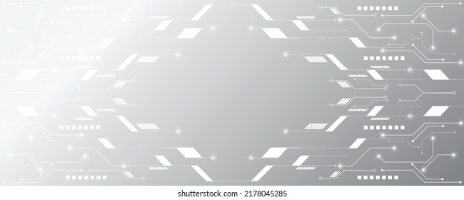 Grey white Abstract technology background, Hi tech digital connect, communication, high technology concept, science background