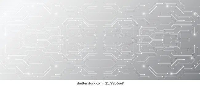 Grey white Abstract technology background, Hi tech digital connect, communication, high technology concept, science background
