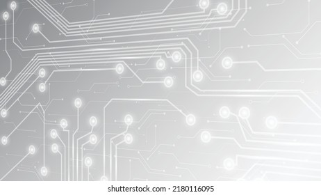 Grauweißer abstrakter Technologiehintergrund, High-Tech-Digital-Verbindung, Kommunikation, High-Tech-Konzept, wissenschaftlicher Hintergrund