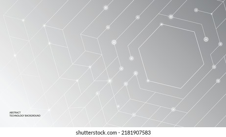 Grey white Abstract technology background, Hi tech digital connect, communication, high technology