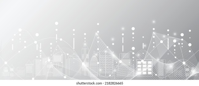Fondo de tecnología Gris White Resumen, alta tecnología de conexión digital, comunicación, alta tecnología concepto