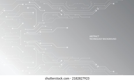 Grey white Abstract technology background, Hi tech digital connect, communication, high technology concept