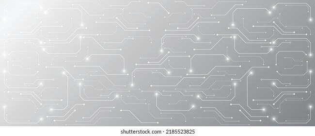 Grey white Abstract technology background, Hi tech digital connect, communication, high technology concept