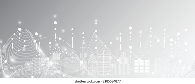 Grey white Abstract technology background, Hi tech digital connect, communication, high technology concept