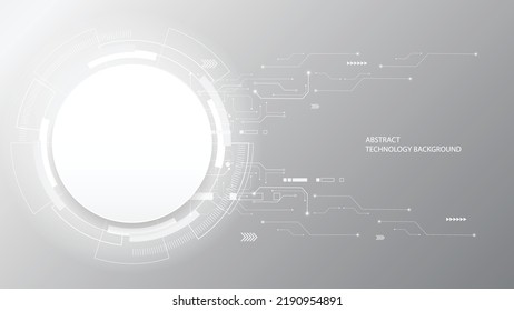 Grey white Abstract technology background, Hi tech digital connect, communication, high technology concept, science, technology background