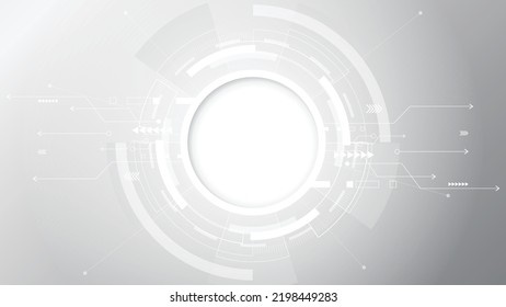 Grey white Abstract technology background, Hi tech digital connect, communication, high technology concept, science, technology background