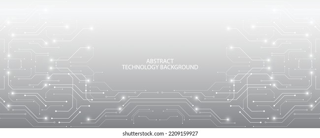 Grey white Abstract technology background, Hi tech digital connect, communication, high technology concept, science, technology background