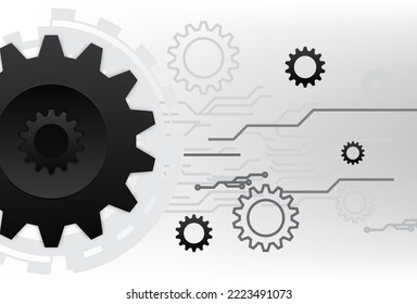 Antecedentes de la tecnología Gris White Resumen con varios elementos de la tecnología Antecedentes de la innovación en el concepto de comunicación de alta tecnología
