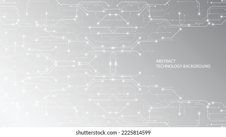 Grey white Abstract technology background, Hi tech digital connect, communication, high technology concept