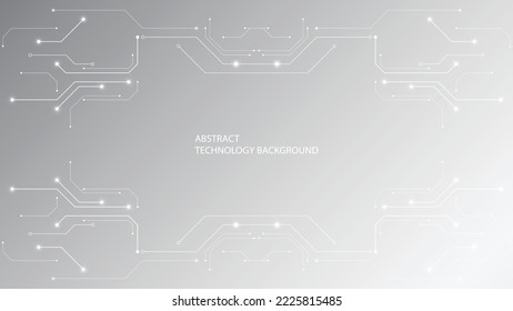 Grau-weiß Abstrakter Technologiehintergrund, High-Tech-Digital-Verbindung, Kommunikation, High-Tech-Konzept