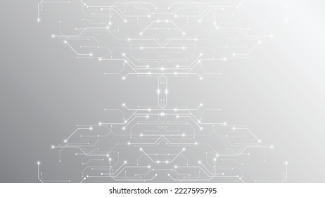 Fondo de tecnología Gray white Resumen, Hi tech digital connect, comunicación, concepto de alta tecnología, antecedentes científicos