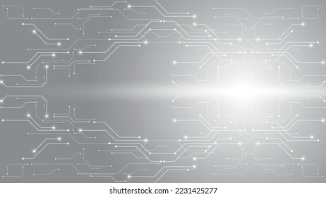 Grey white Abstract technology background, Hi-tech digital connect, Communication, High technology concept, Science background