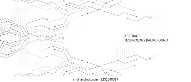 Grey white Abstract technology background, Hi tech digital connect, communication, High technology concept, Science, technology background