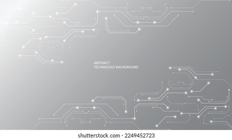 Grey white Abstract technology background, Hi tech digital connect, communication, High technology concept