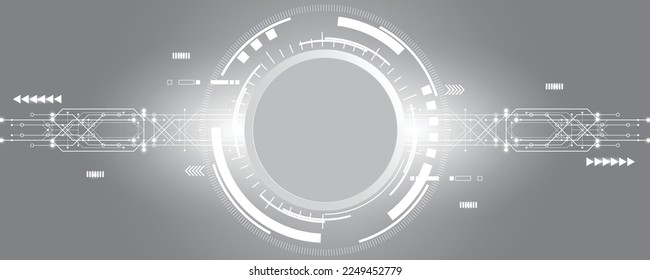 Grey white Abstract technology background, Hi tech digital connect, communication, High technology concept