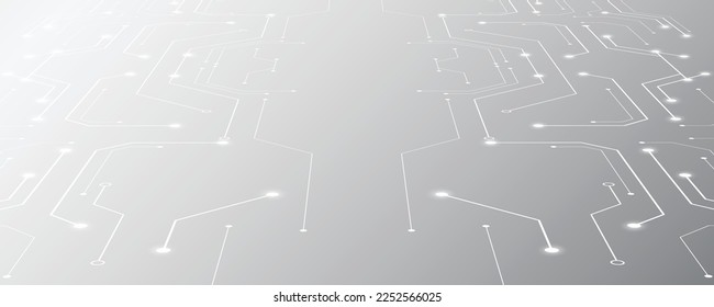 Grey white Abstract technology background, Hi tech digital connect, communication, High technology concept, Science, technology background