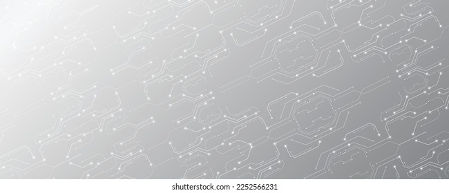 Grey white Abstract technology background, Hi tech digital connect, communication, High technology concept, Science, technology background