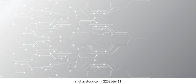 Grey white Abstract technology background, Hi tech digital connect, communication, High technology concept, Science, technology background