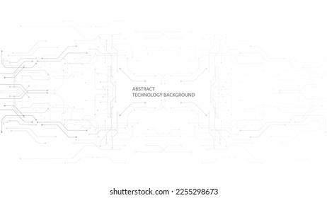 Grey white Abstract technology background, Hi-tech digital connect, Communication, High technology concept, Science background
